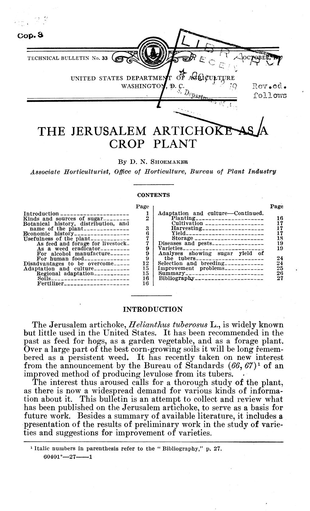 The Jerusalem Articho] Crop Plant