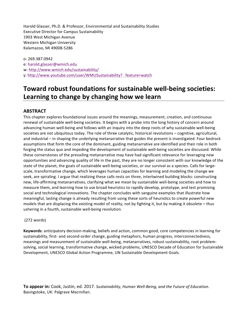 170620 Learning Foundations of Sustainable Well