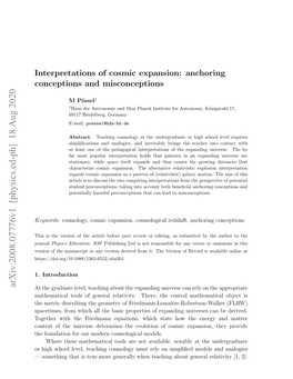 Interpretations of Cosmic Expansion: Anchoring Conceptions and Misconceptions