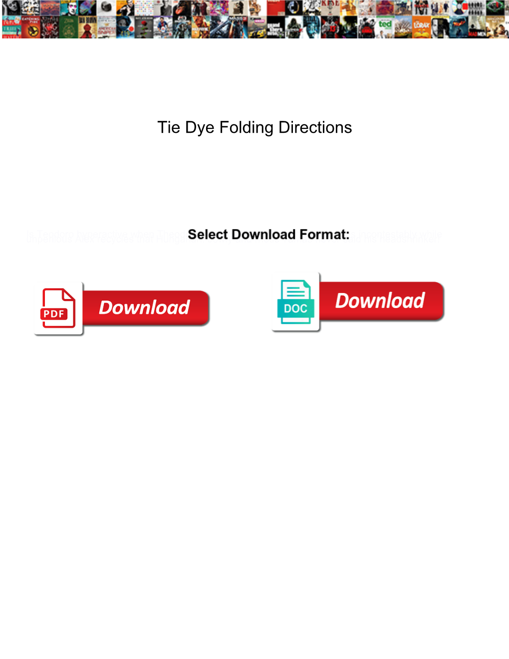 Tie Dye Folding Directions