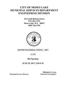 City of Moses Lake Municipal Services Department Engineering Division