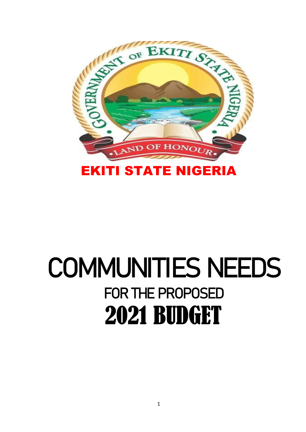 Communities Needs for the Proposed 2021 Budget