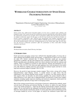 Workload Characterization of Spam Email Filtering Systems