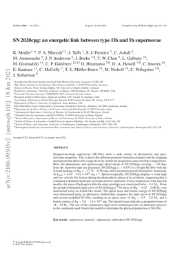 Arxiv:2106.09505V2 [Astro-Ph.HE] 18 Jun 2021 ★ .Amenouche M