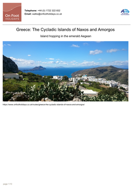 Greece: the Cycladic Islands of Naxos and Amorgos Island Hopping in the Emerald Aegean