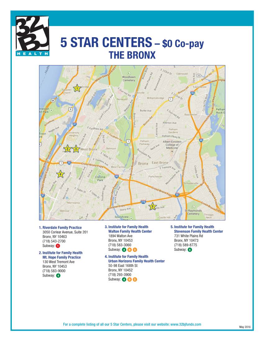 5 STAR CENTERS– $0 Co-Pay
