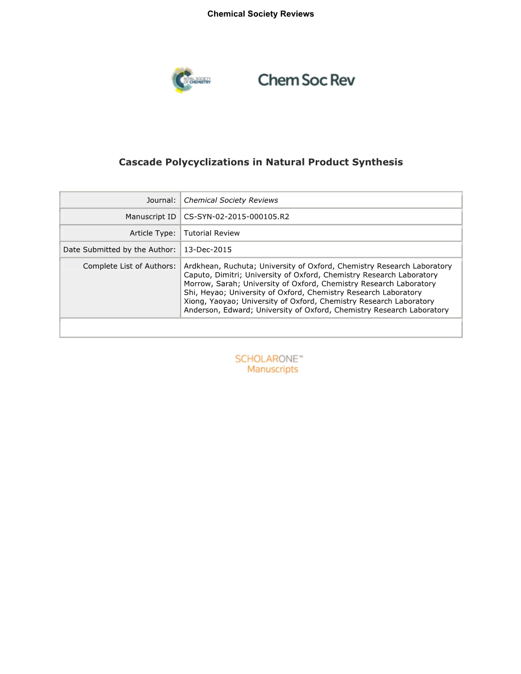 Cascade Polycyclizations in Natural Product Synthesis