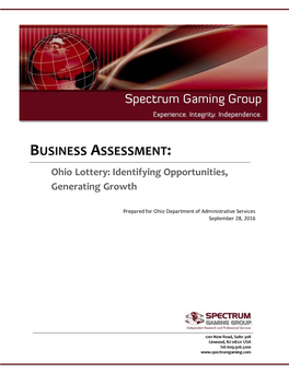 BUSINESS ASSESSMENT: Ohio Lottery: Identifying Opportunities, Generating Growth