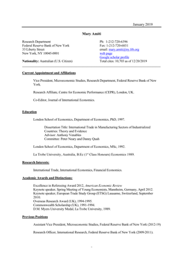 Mary Amiti's CV