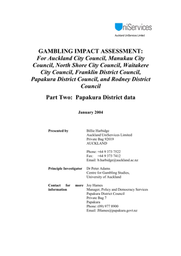 Gambling Impact Assessment