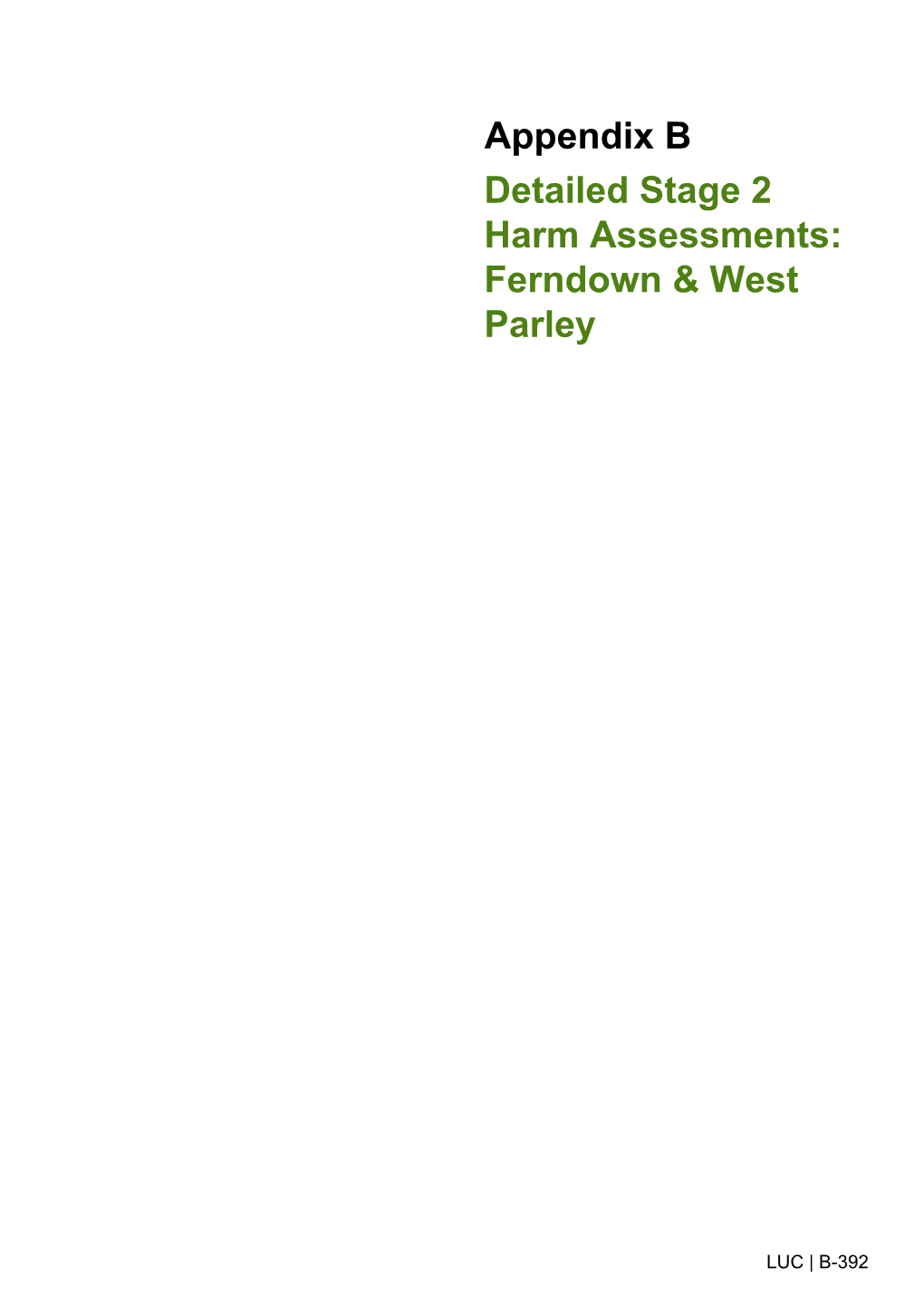 Stage 2 Appendix B Ferndown & West Parley