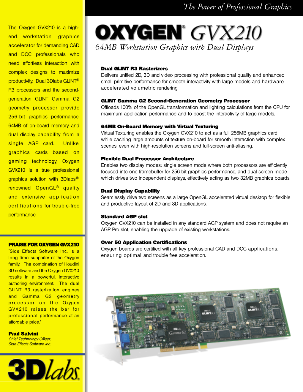 64MB Workstation Graphics with Dual Displays