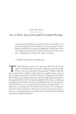 Poet in Khaki: Alun Lewis and His Combat Writings