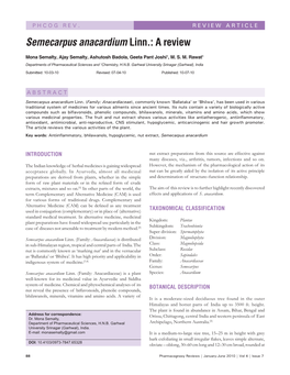 Semecarpus Anacardium Linn.: a Review