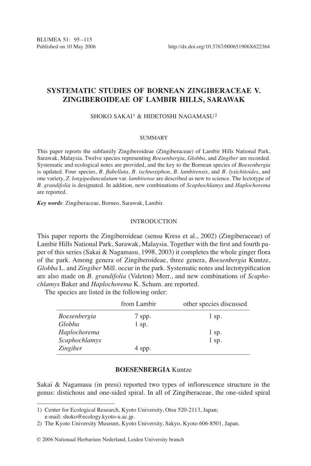 Systematic Studies of Bornean Zingiberaceae V