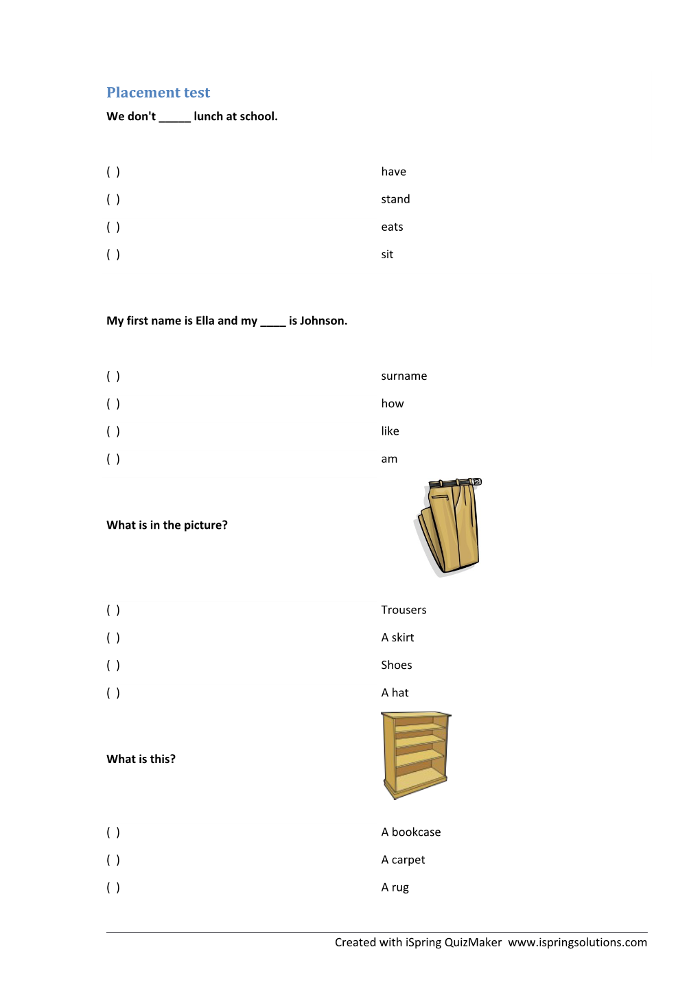 Placement Test