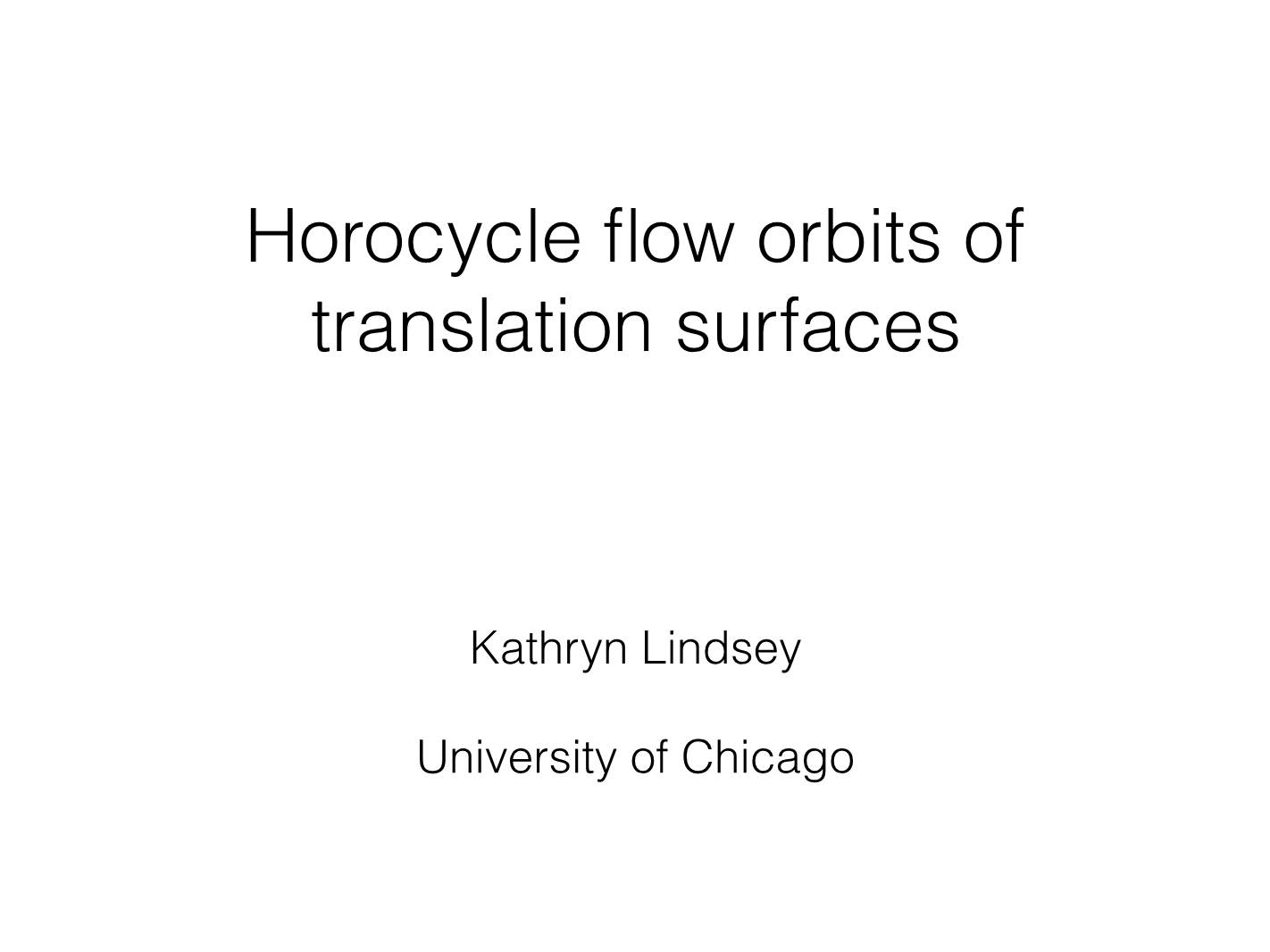 Horocycle Flow Orbits of Translation Surfaces