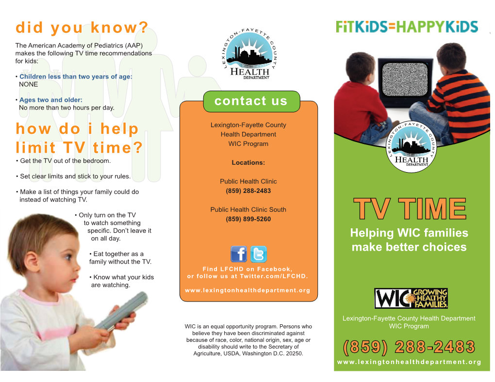 TV Time: Helping WIC Families Make Better Choices