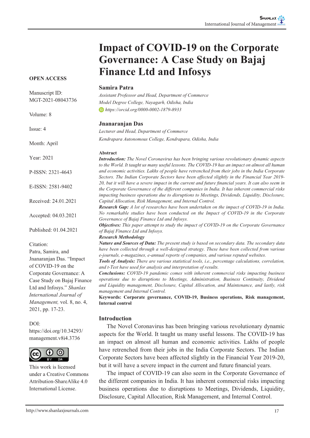 Impact of COVID-19 on the Corporate Governance: a Case Study on Bajaj
