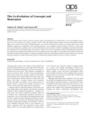 The Co-Evolution of Concepts and Motivation