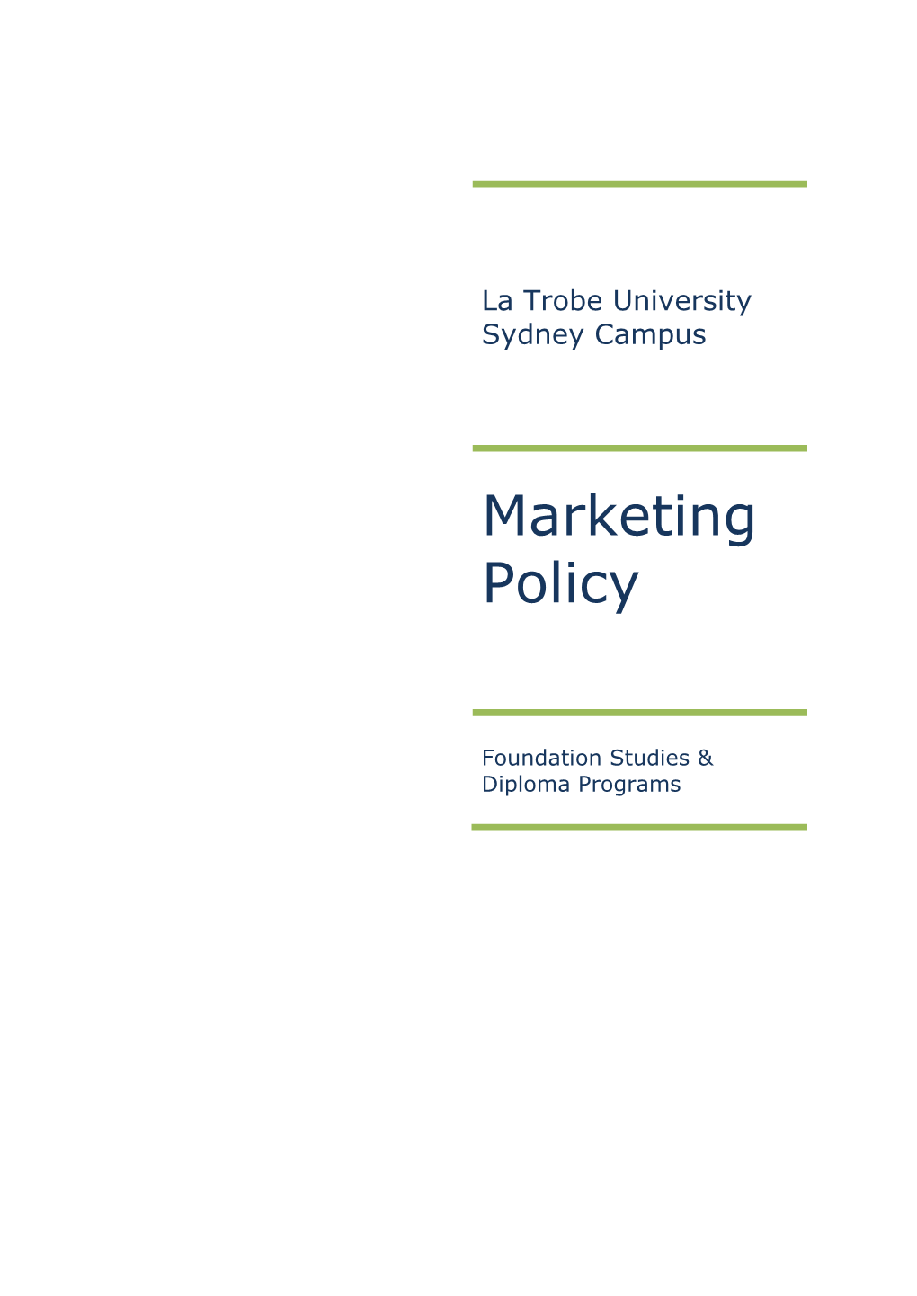 Marketing Policy