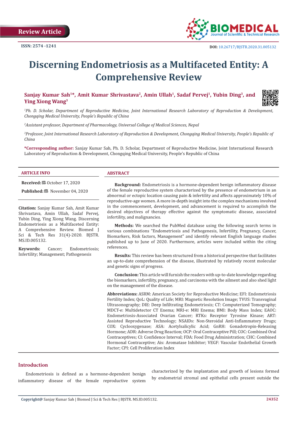 Discerning Endometriosis As a Multifaceted Entity: a Comprehensive Review