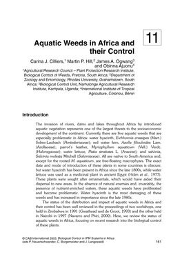 Aquatic Weeds in Africa and Their Control