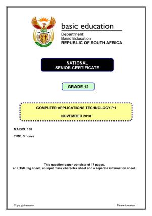 National Senior Certificate Grade 12