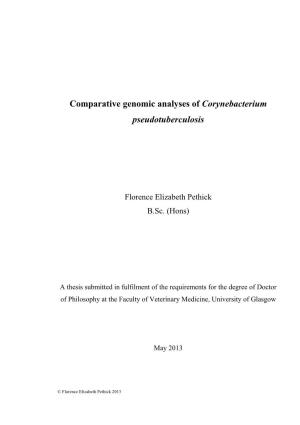 Comparative Genomic Analyses of Corynebacterium Pseudotuberculosis