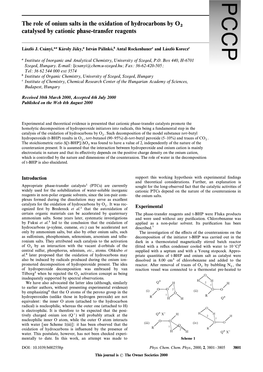 The Role of Onium Salts in the Oxidation of Hydrocarbons by O 2 Catalysed
