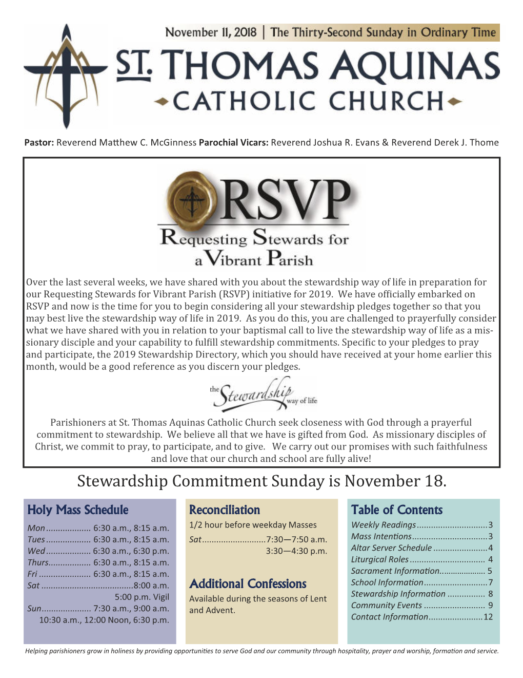 Stewardship Commitment Sunday Is November