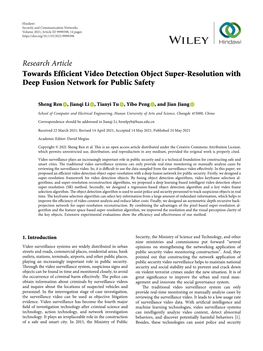 Towards Efficient Video Detection Object Super-Resolution with Deep Fusion Network for Public Safety