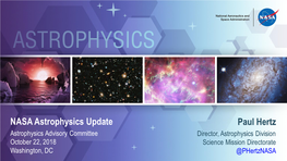 NASA Astrophysics Update