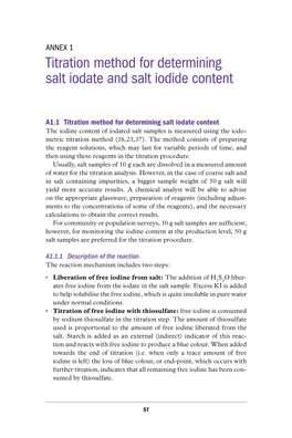 Titration Method for Determining Salt Iodate and Salt Iodide Content
