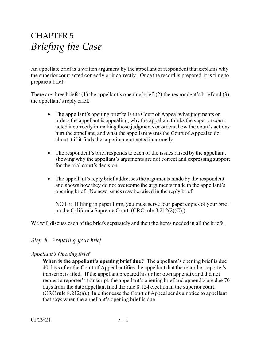 CHAPTER 5 Briefing the Case