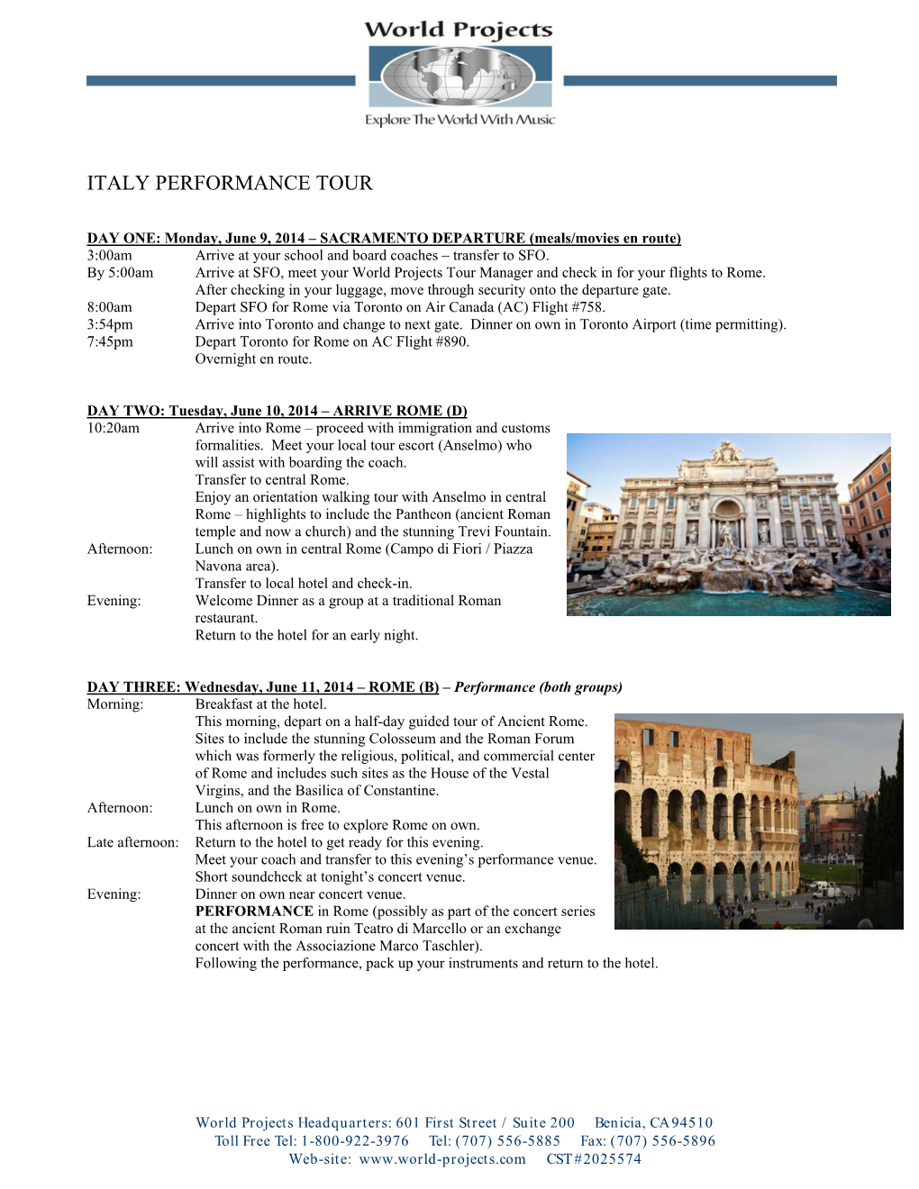 Italy Performance Tour