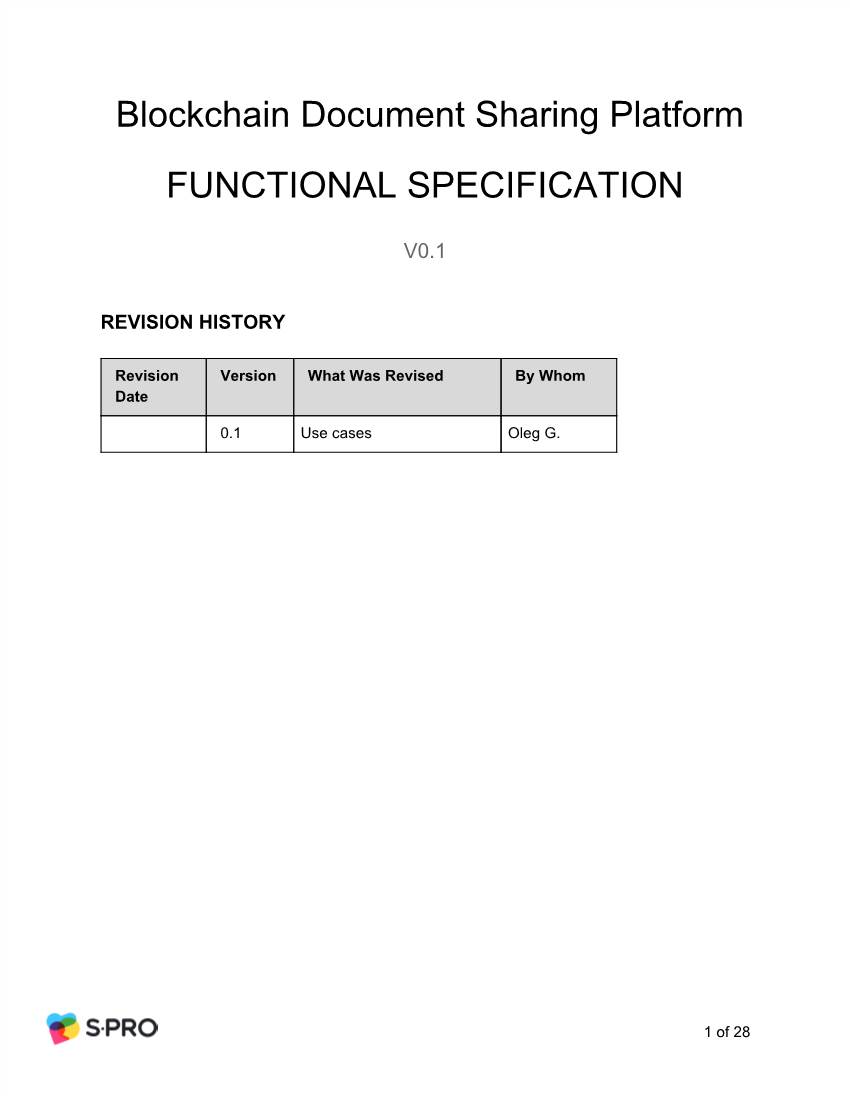 Functional Specification Example