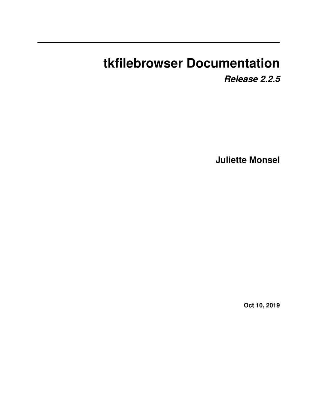 Tkfilebrowser Documentation