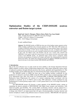 Optimization Studies of the CERN-ISOLDE Neutron Converter and Fission Target System
