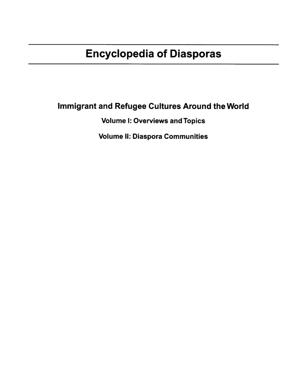 Encyclopedia of Diasporas