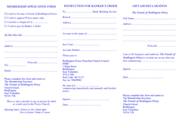 MEMBERSHIP APPLICATION FORM the Friends of Bridlington Priory