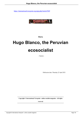 Hugo Blanco, the Peruvian Ecosocialist