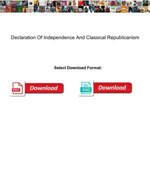 Declaration of Independence and Classical Republicanism