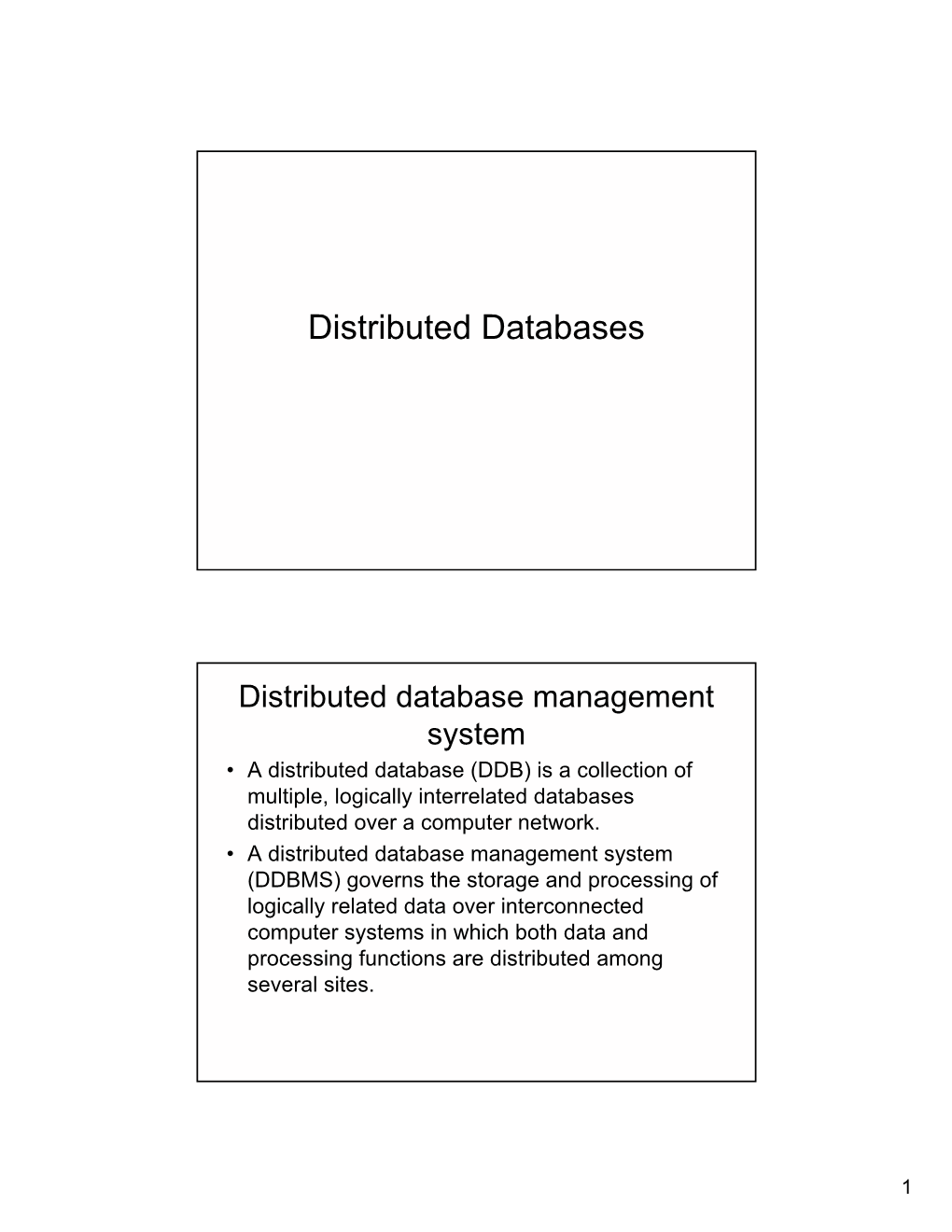 Distributed Databases