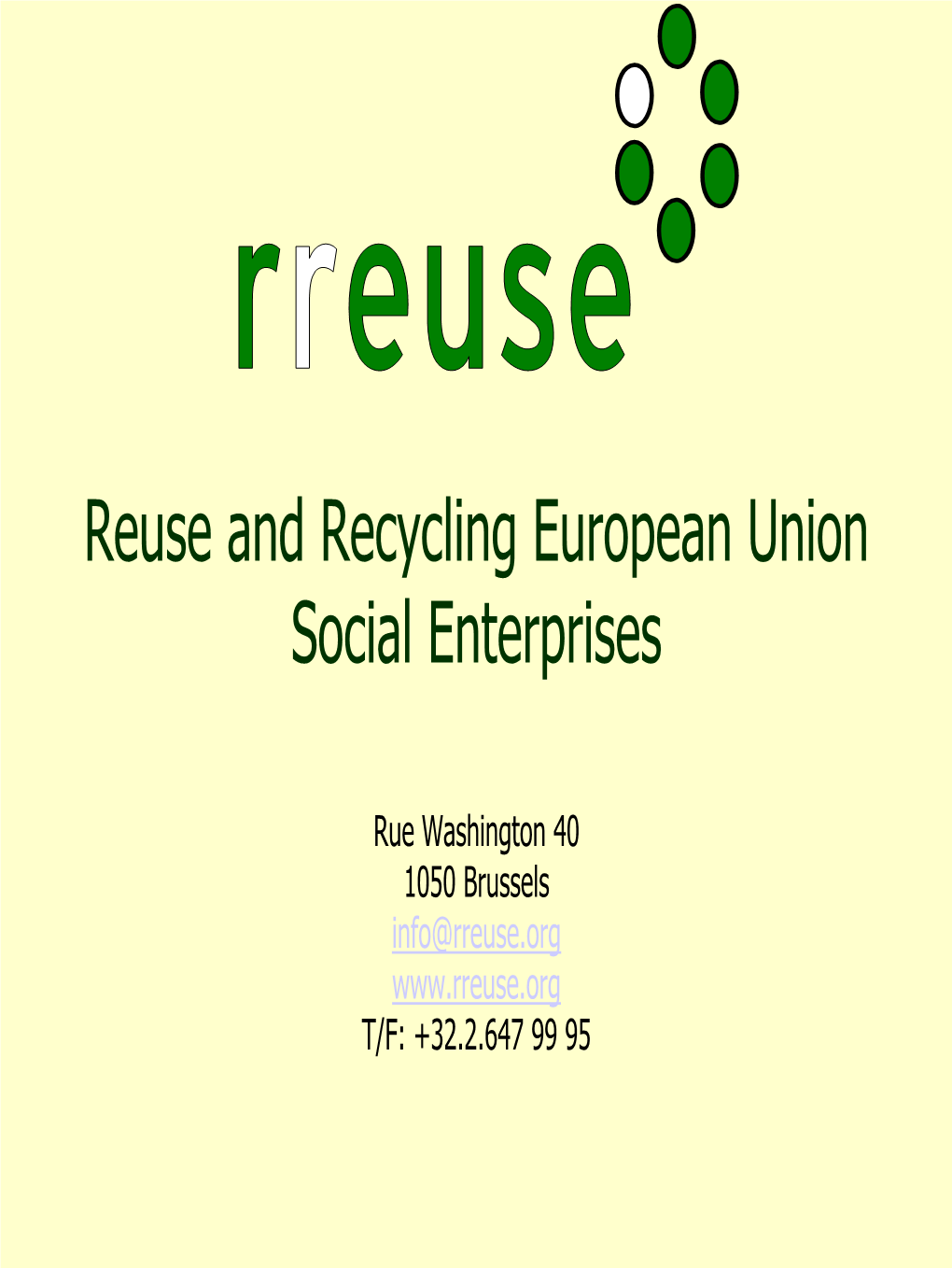 Reuse and Recycling European Union Social Enterprises