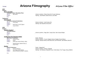 Arizona Filmography
