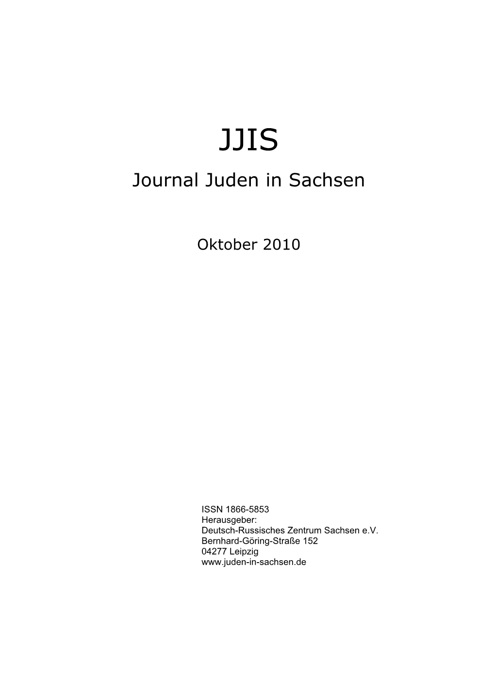 Journal Juden in Sachsen