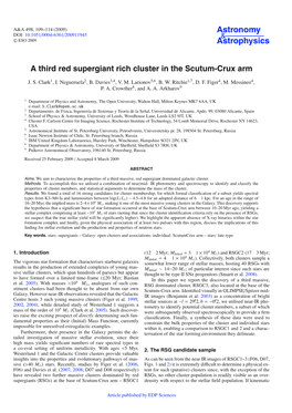 A Third Red Supergiant Rich Cluster in the Scutum-Crux Arm
