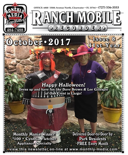 RANCH MOBILE • R E C O R D E R • 484-7488 C Issue 8 Octoberï2017 41St Year