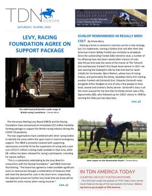 Levy, Racing Foundation Agree on Support Package Cont